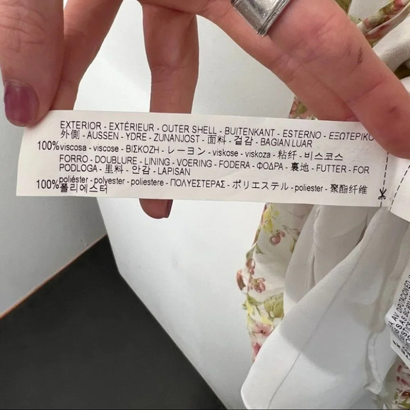 Zara Sweet Floral Butterfly Sleeve Dress S White Mini - Picture 11 of 13